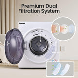 Kaelara Portable Dryers for Laundry 1500W, 3.5 cu.ft Apartment Dryer with 4 drying Mode, Front Load Electric Dryer for RVs and Apartments, White