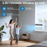 U-Shaped Window Air Conditioner, 10,000 BTU Window AC Unit Cools Up to 450 Sq. Ft for Bedroom/Living Room, Saddle AC Unit with Full Window View, Quiet & Energy Saving, Installation Kit Included