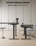 Inches Reversible L Shaped Standing Desk Height Adjustable, Electric Corner Computer Desk with Cup Holder