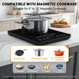 Portable Induction Cooktop 20 Temperature & Power Levels, 1800W Induction Stove Burner with 5.9" Heating Coil amzchef