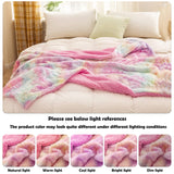 NEWCOSPLAY Super Soft Faux Fur Throw Blanket for Couch Light Rainbow Sherpa Fuzzy Plush Warm Blanket for Sofa Bed (Light Rainbow, Throw(40"x50"))