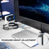 VIVO Black Triple Clamp 47 x 31 in Desk Pegboard System, PP-DK48SB
