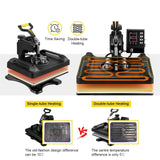 30 * 38CM 8 in 1 Combo Heat Press Machine 360° Rotation Sublimation Printer Cap Shirt Mug Plate Transfer for Offices and Factories(Balck)