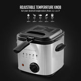 Electric Deep Fryer 1.5 Liter Capacity, Lid with Viewing Window, Removable Frying Basket, Adjustable Temperature OVENTE