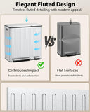 Dual Trash and Recycling Bins for Kitchen, 13+6 Gal Dual Trash Can, Silver