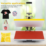 Semi-Auto Heat Press Machine, 16x24inch Heat Press with Slide-Out Base, 110V 2000W High-Pressure Sublimation Transfer Machine