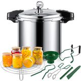 Kritkin 24qt Pressure Cooker for Canning Pressure Canner Supplies Kit, 6 Canning Supplies Stainless Steel Steam Rack Gauge, Silver