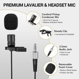 TONOR Wireless Microphones System with 8x12 Channels Headset/Lavalier Lapel Mics