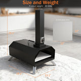 Pizza Oven Outdoor 12" Portable Pellet Pizza Stove Wood Fired Stainless Steel Pizza Maker for Backyard or Outside Camping With