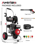 AMERISUN Gas Pressure Washer 3800 PSI and 2.5 GPM, 212CC, with Onboard Soap Tank, 10" Wheel, 5 Nozzle Set, for Cars/Fences/Homes/Patios/Furniture