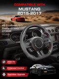 TESFEEL Real 3K Carbon Fiber Steering Wheel for Ford Mustang 2015-2017