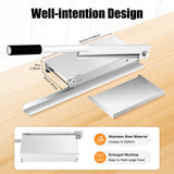 16" Manual Meat Bone Cutter, Stainless Steel Heavy Duty Chicken Cutting Machine Commercial Frozen Meat Slicer Guillotine Bone Cutting Machines Bone Chopper with Food Spatula for Beef Goat Pig Fish