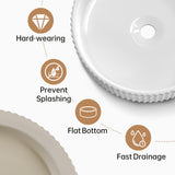 KES Bathroom Vessel Sink, 16 Inch Small Vessel Sink for Bathroom, Round Bowl Sink White Above Counter, RV Sink, Countertop Modern Sinks for Cabinet Lavatory Vanity Porcelain Ceramic, BVSC129