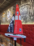 Ssccgym 53" Remote Control Boat Wind Power 2.4G Unpowered Assembled Electric RC Sailing Boat for Hobby Adults (S)