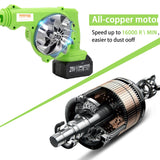 Cordless Leaf Blower, 2-in-1 Portable 21V Lithium Battery 110V Multifunctional Blower for Blowing Leaf