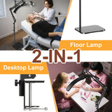 KALVISH New Upgrad 2-in-1 Lash Light for Eyelash Tech, Foldable LED Half Moon Floor Lamp, Esthetician Light for Tattoo Art, Nail, Craft,Extensions - Adjustable Brightness Color, Rotating Arm(Black)