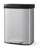 Garvee 16 gal / 60 L Stainless Steel Trash Can with Lid, Large Garbage Can for Kitchen, Rustproof Step-on Kitchen Metal Trash Bin with Liner Rim, Silver