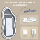 miskerm Irregular Cloud LED Bathroom Mirror 60x32