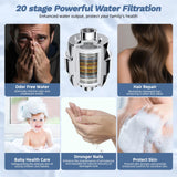 Hibbent 5-spray Filtered Rainfall Shower Head Combo, High Pressure 13'' Showerhead with Stainless Steel 4 Spray Modes Handheld, All Metal 4-way Diverter Arm with Pause Mode, 71'' Hose & Holder, Chrome