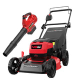 PowerSmart 40V 17" Brushless Cordless Lawn Mower + Leaf Blower (465 CFM), a 4.0Ah Battery and Charger Included