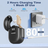 Flaygo Hearing Aids for Seniors,Hearing Aids for People with Hearing Loss, Sound Quality Restoration, Intelligent Noise Reduction, Standby 80h, One-Button Operation, Comfortable Wearing,Beige