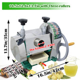 Manual Sugarcane Juicer, Sugarcane Press, 3 Stainless Steel Rollers, 330lb/h Output, 2.4" Inlet, Sugar Cane Juice Extractor Squeezer for Home Commercial INTBUYING