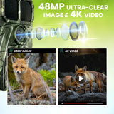 M. A. C.® 4K Trail Camera equipped 48MP Resolution, 0.2s Trigger Speed, 2" TFT Display, IP65 Waterproof, Game Camera with Night Vision Perfect for Wildlife, Home Security & Hunting The Men's Authority