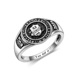 Oseew Customized Men 2027 High School Class rings Graduation (White Gold)
