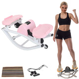 Rock Stepper Cardio Machine for Home Workouts | Low-Impact Fat Burner & Glute Toner with Digital Monitor | 15-Min Quick Silent Stepper, Includes Anti-Slip Mat & Side-to-Side Motion (Pink)