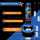 COMMOUDS 67inch Punching Bag for Kids, Inflatable Kids Boxing Set with Gloves, Fast Rebound Punching Bag for Practicing Karate, Taekwondo, MMA, Christmas/Birthday Gift for Boys Girls, Ages 6-14 (Blue)