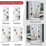 Modern Room Divider Shelf Floor to Ceiling EntHall Sto Rack Room for Home Office & Restaurant (BlackWhite)