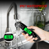 Meat Thermometer Digital，IP67 Waterproof Cooking Thermometer with Backlight, Calibration & Hold Function，Food Thermometer for Cooking,Outdoor Grilling, Black