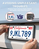 2 Pack Silicone License Plate Frames Black, Car Plate Frame Holder, Universal US Front & Rear Truck Frame Protector Mounting Kit Accessories, Rust Proof, Rattle Proof, Weather Proof (Black)