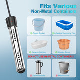 COOLIGO Portable Camping Shower with Heater, 6000mAh Rechargeable Camping Shower with 2000W Immersion Heater, LED Display, Heated Outdoor Shower for Travel, Hiking, Car, Pet