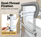 Toilet Safety Rails for Seniors, Adjustable Toilet Safety Frame Handles Fits Most Toilets, Mothers Day Gifts for Handicap and Disabled Seniors Elderly, Foldable, Safe Weight Capacity of 330 lbs(150KG)