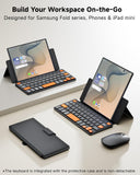 Aswwid Ultra Compact Keyboard Mouse for Z Fold 8 Ultra/7/6/5 and Wireless Car Charger Mount