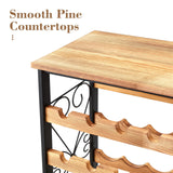 48 Bottles Floor Wine Rack with Wood Top, Freestanding Wine Bottle Organizer Shelf | 25.2''L x 10.7''W x 47.2''H Sonyabecca