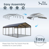 PHI VILLA 12x20 Carport, Metal Carports Canopy Heavy Duty Car Port Garage