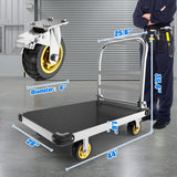 Extra Large Platform Truck Cart, 44 x 28 Heavy Duty Push Cart Dolly 2500 LBS Capacity