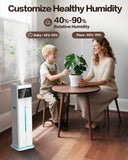 Cool Mist Humidifiers for Bedroom, Ultrasonic 2.4Gal 9L Quiet Top-Fill, Easy Clean with Essential Oil Tray, 360°Nozzle, 4 Speed, Remote, 60H Runtime, for Baby, Adults, Plants, Home, House, Large Room