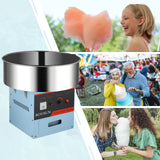 ROVSUN Cotton Candy Machine Commercial, 21 Inch Candy Floss Maker Electric Cotton Candy Maker w/Stainless Steel Bowl, Sugar Scoop and Large Storage Drawer for Home Party Carnival