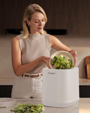 Ouaken 4L Electric Composter for Kitchen, Smart Countertop Compost Bin, Odorless | Low Noise | Auto-Cleaning | Turn Food Waste into Fertilizer, Indoor Food Waste Compost Machine, White