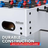 GoSports 54 Inch Full Size Foosball Table - White Finish - Includes 4 Balls and 2 Cup Holders
