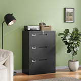 Letaya 3 Drawer File Cabinets with Lock,Metal Lateral Filing Storage Cabinet Printer Stand
