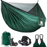 Camping Hammock - Lightweight Double Hammock, Hold Up to 772lbs, Portable Hammocks（Dark Green） covacure