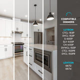 LUXRITE 12-Pack 3 Inch Ultra Thin LED Recessed Lighting, 6W, 5 Color Selectable 2700K | 3000K | 3500K | 4000K | 5000K, CRI 90, 500 Lumens, Dimmable LED Wafer Lights, Wet Rated, IC Rated, Baffle Trim