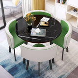 Round Dining Table Set for 4 with Chairs, Office Conference Reception Coffee Negotiation Table and Chairs Set