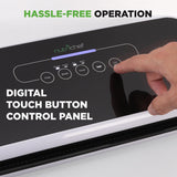 NutriChef Automatic Vacuum Air Sealing System for Food Preservation with Starter Kit, Compact Design, Lab Tested, Dry & Moist Food Modes with Led Indicator Lights, Black