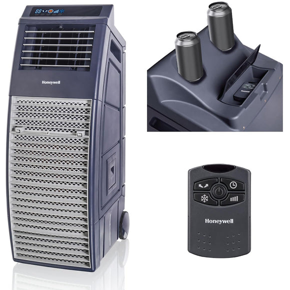 Outdoor Portable Evaporative Swamp Cooler & Fan for BBQ Area, Patio, Garage, Backyard | Gray Honeywell