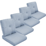 moosprr Outdoor Cushion Set of 4, Waterproof Outdoor Seat Cushions 25x22, Patio Chair Cushions for Outdoor Furniture, Couch Cushion Replacement, Include 4 Back & 4 Seat Cushions, Light Blue